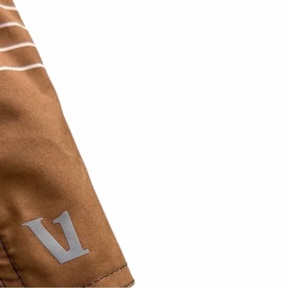 VUORI Trail Shorts Camel Stripe Size Small